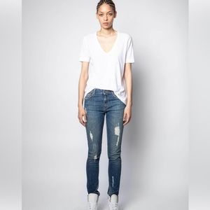 Zadig & Voltaire Wassa Holes V Neck Tee